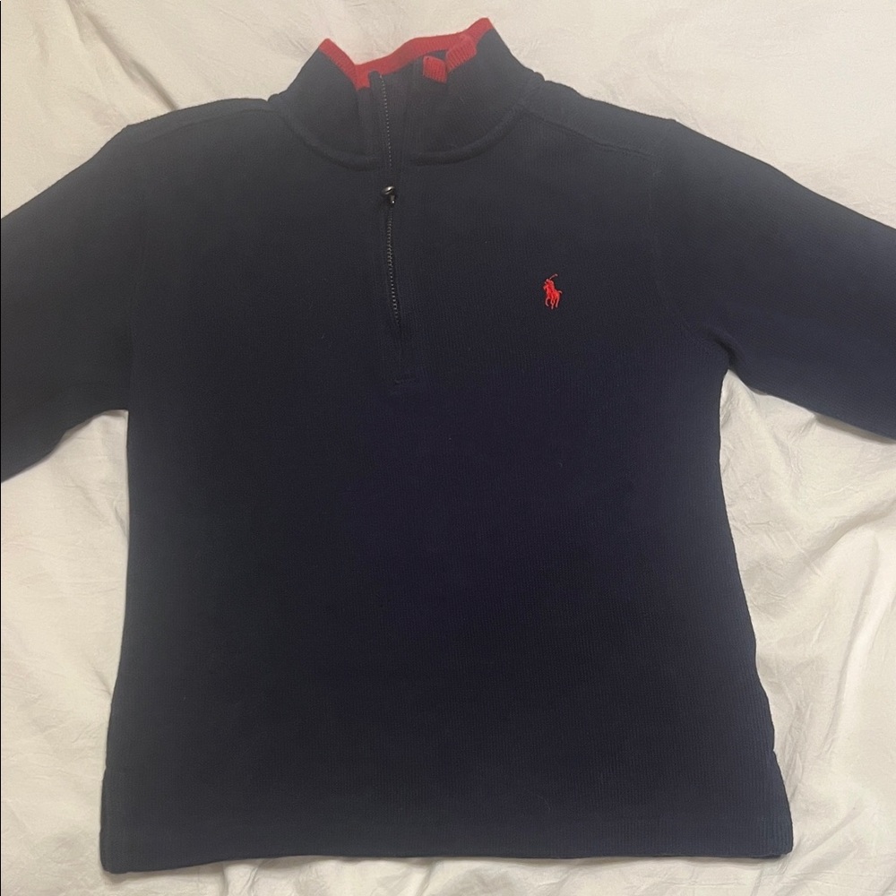 Ralph Lauren Navy and Red Half-Zip Sweater